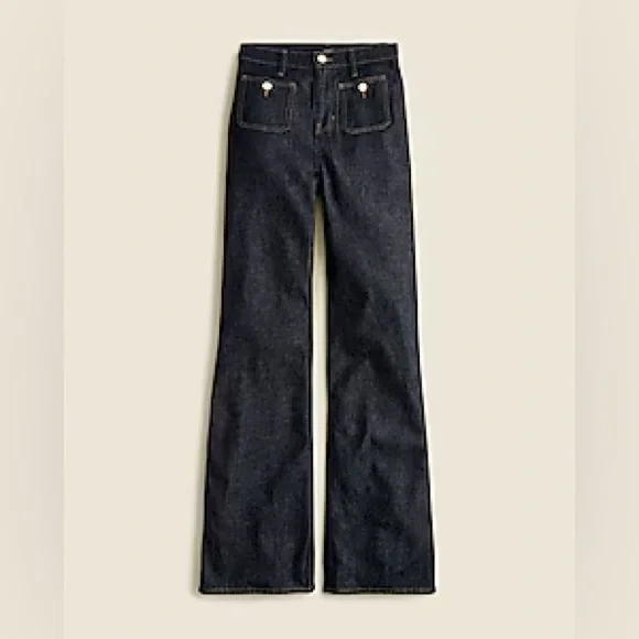 NWT J.Crew Sailor Wide Leg Denim Trouser - Picture 7 of 12